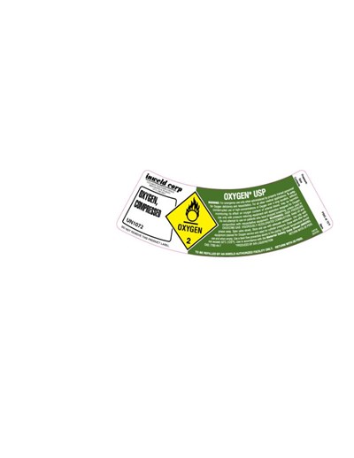 Compressed Oxygen Label (Ind Oxygen, Compressed)